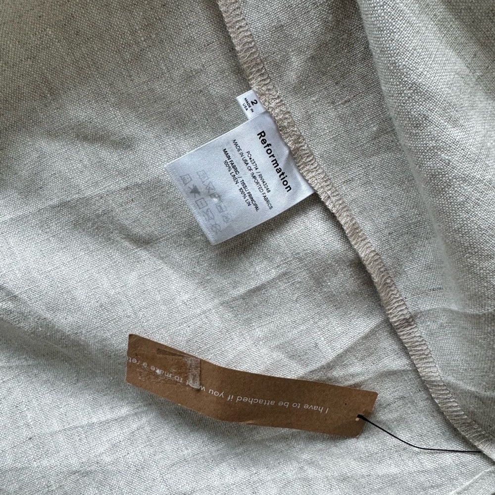 Reformation NWT 2 Effie Oatmeal Linen Bustier Maxi Dress - Picture 9 of 10